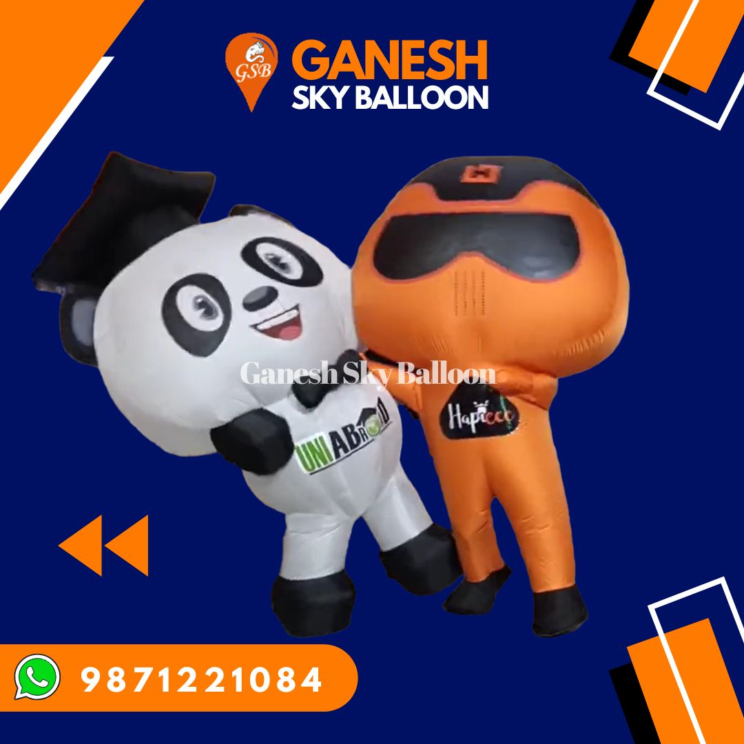 Panda and Hero Inflatable Walking Characater